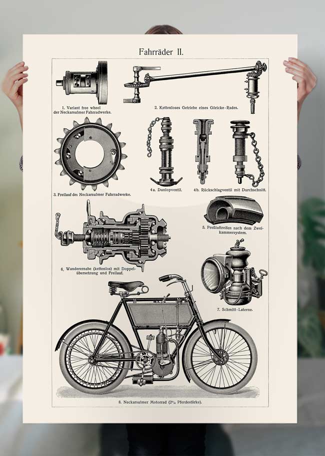 Vintage Bicycle Illustration Cycling Print