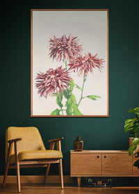 Three Pink Chrysanthemums Ogawa Kazumasa Flowers Print
