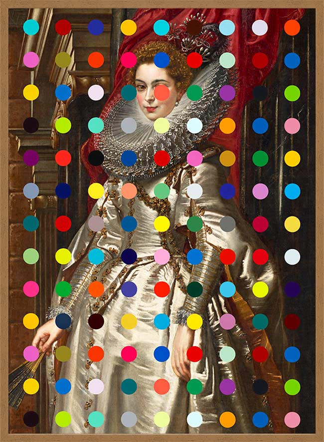 Modern Art Dots Portrait Altered Art Print 1