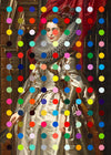 Modern Art Dots Portrait Altered Art Print 1