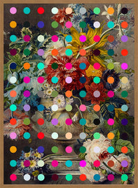 Modern Art Dots Flowers Altered Art Print