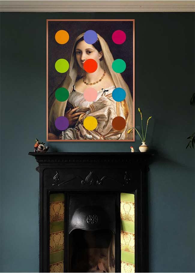 Dots Portrait Altered Art Print 2