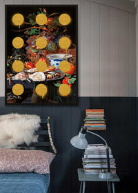 Gold Glitter Dots Still Life Print