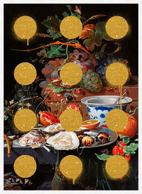 Gold Glitter Dots Still Life Print