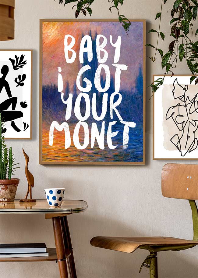 Baby I got your Monet Altered Art Print
