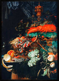 Fruits and lobster Vintage Print by Abraham Mignon
