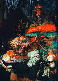 Fruits and lobster Vintage Print by Abraham Mignon