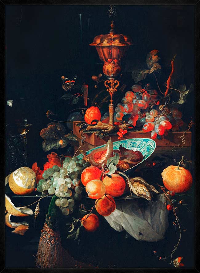 Fruits art Vintage Print by Abraham Mignon