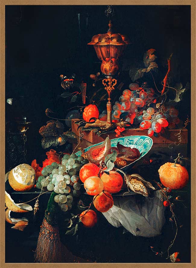 Fruits art Vintage Print by Abraham Mignon