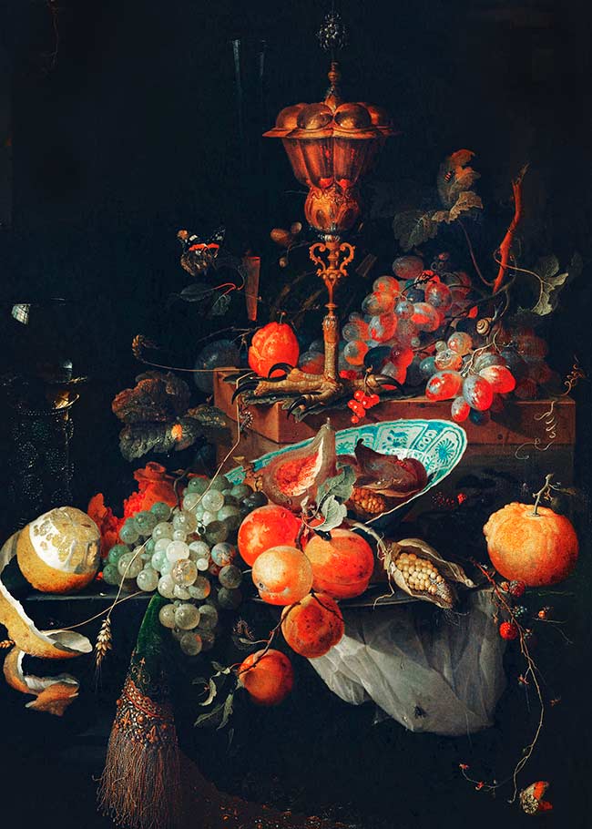 Fruits art Vintage Print by Abraham Mignon