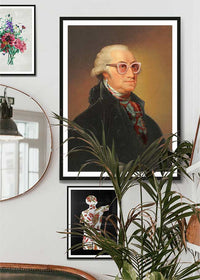 Sparkly Elton Glasses George Washington Portrait Print