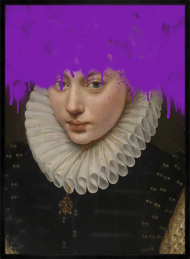 Graffiti Spraypaint Drips Portrait Print