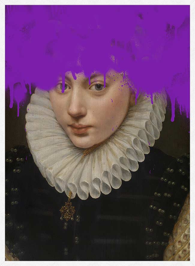 Graffiti Spraypaint Drips Portrait Print