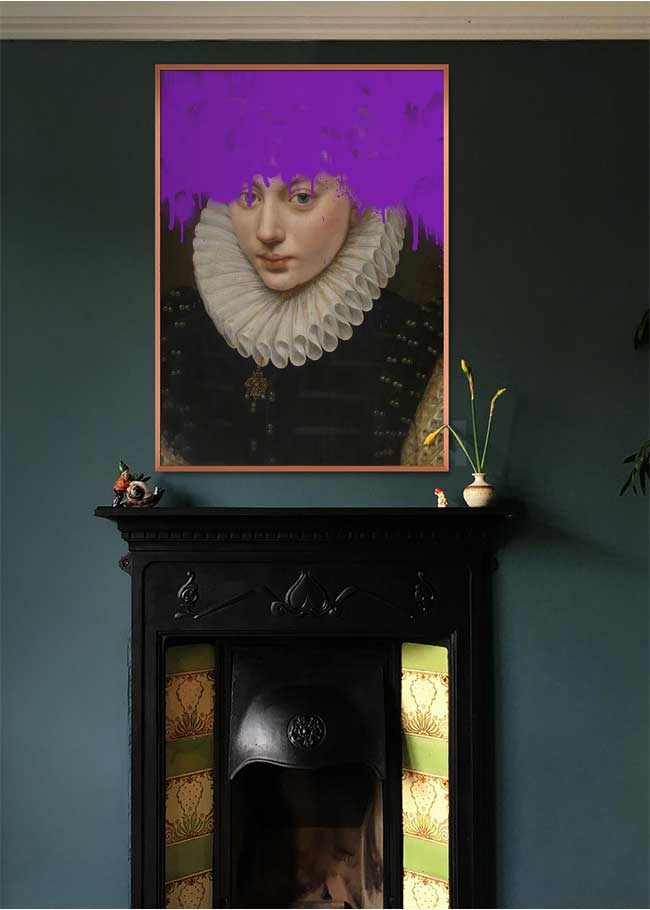 Graffiti Spraypaint Drips Portrait Print