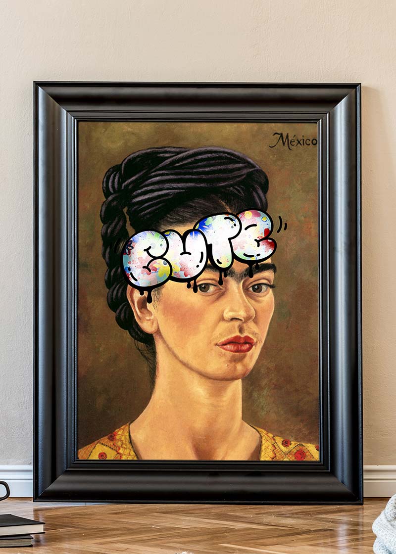 Cute Frida Kahlo Graffiti Tag Print