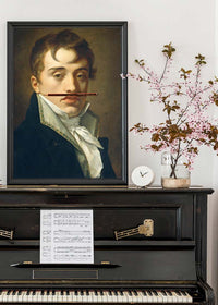 David Johnston by Pierre Paul Prudhon with Pencil Moustache Print
