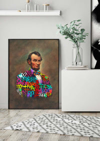 Abraham Lincoln Graffiti Jacket Print