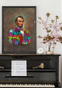Abraham Lincoln Graffiti Jacket Print