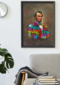 Abraham Lincoln Graffiti Jacket Print