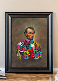 Abraham Lincoln Graffiti Jacket Print