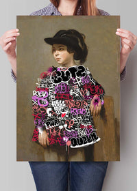 Graffiti Dress Girl Portrait Print