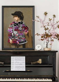Graffiti Dress Girl Portrait Print