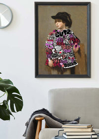 Graffiti Dress Girl Portrait Print