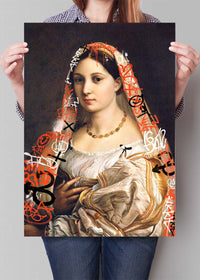 Graffiti Headscarf Portrait Print