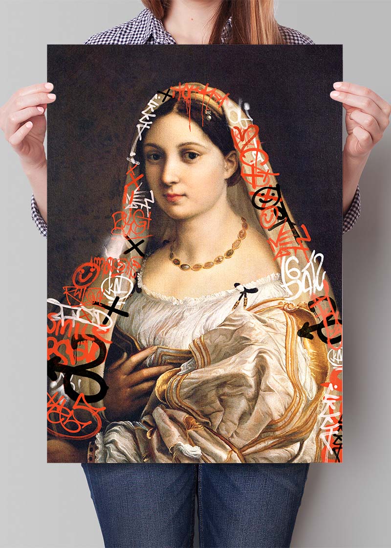 Graffiti Headscarf Portrait Print