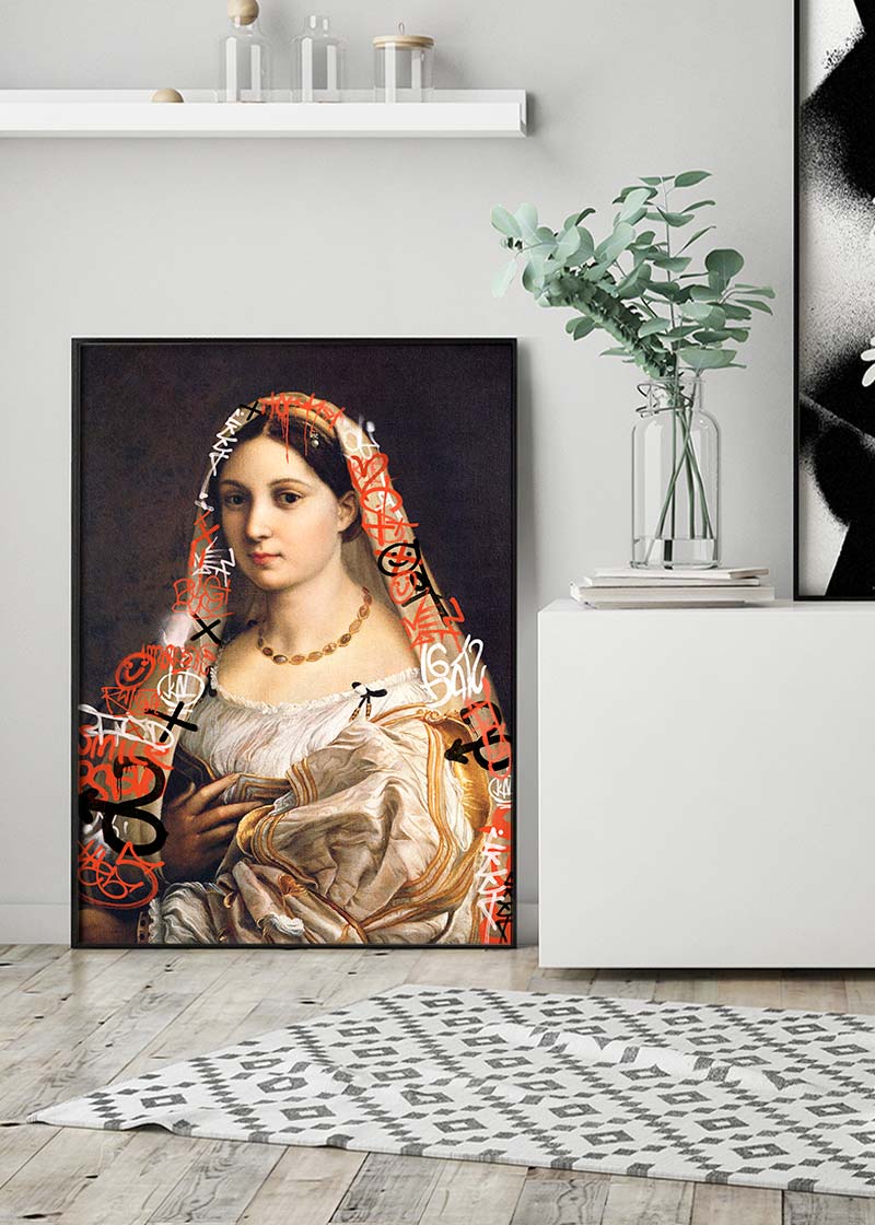 Graffiti Headscarf Portrait Print
