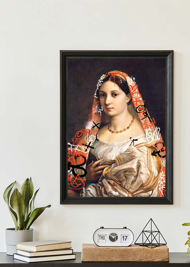 Graffiti Headscarf Portrait Print