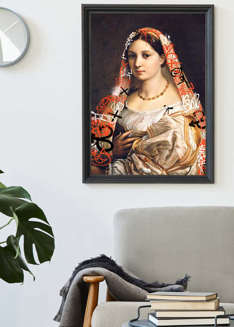 Graffiti Headscarf Portrait Print