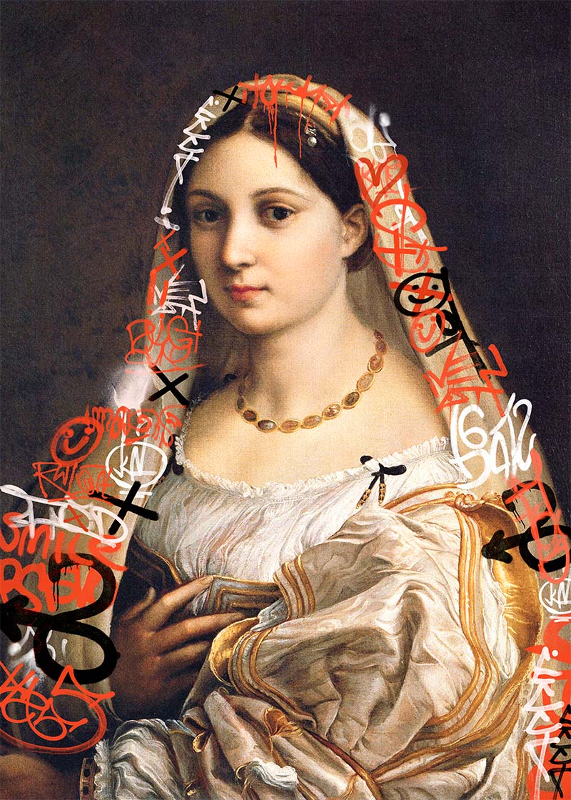 Graffiti Headscarf Portrait Print