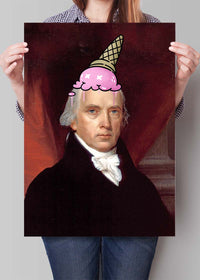 Ice Cream Cone Splat Portrait Print