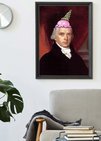 Ice Cream Cone Splat Portrait Print
