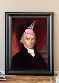 Ice Cream Cone Splat Portrait Print