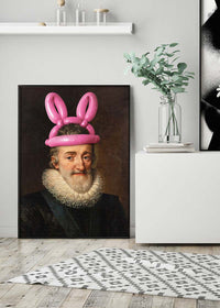 King Henri IV of France with Balloon Bunny Rabbit Ears Print