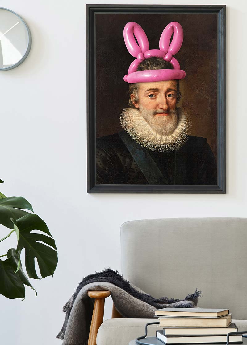 King Henri IV of France with Balloon Rabbit Ears Print