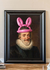 King Henri IV of France with Balloon Bunny Rabbit Ears Print