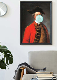 Military Bubblegum Blowing Portrait Print