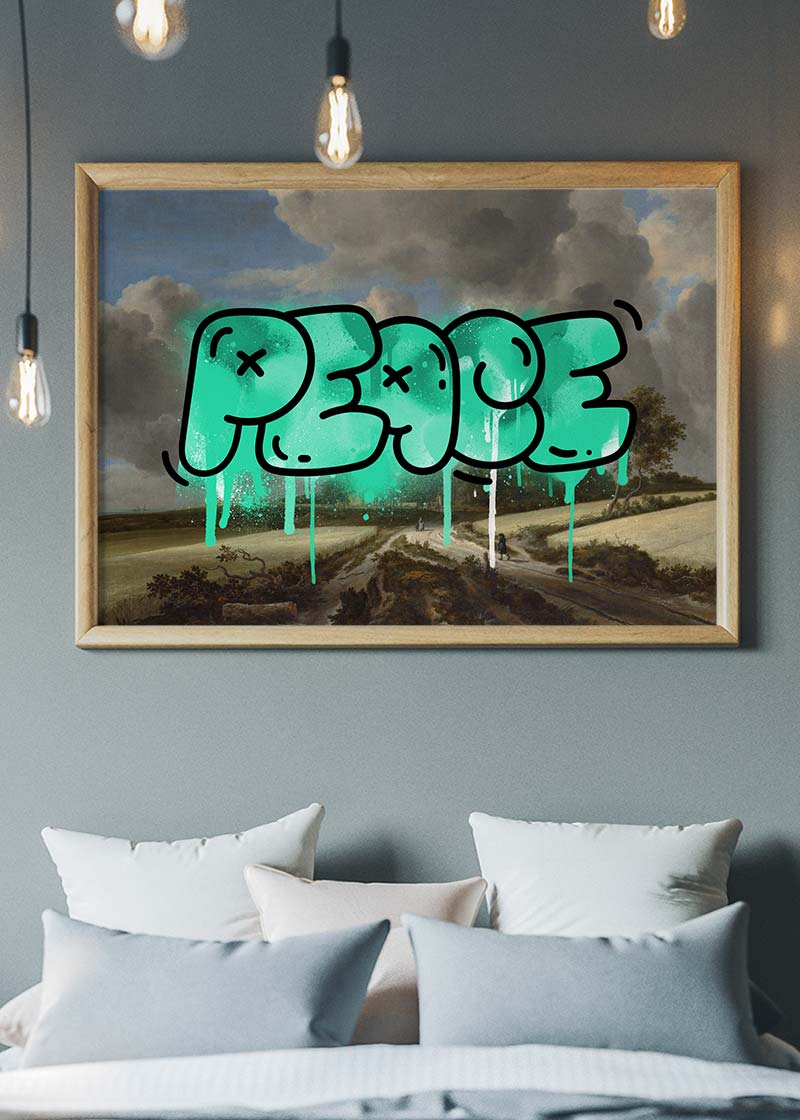 Peace Landscape Painting Graffiti Tag Print
