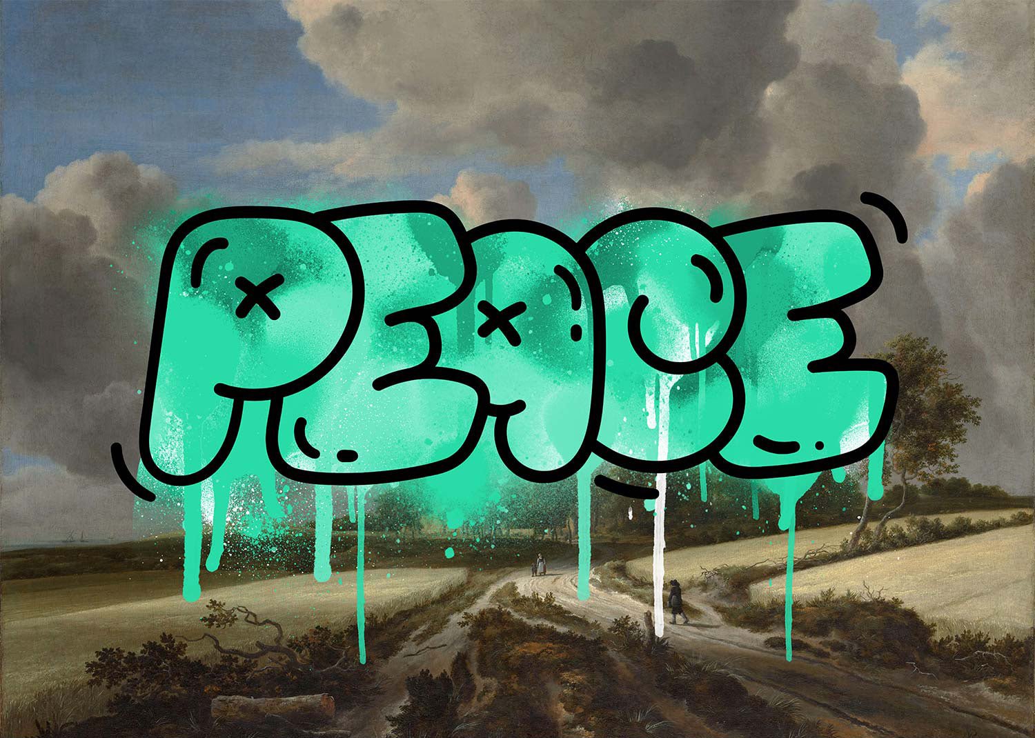 Peace Landscape Painting Graffiti Tag Print