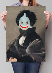 Felt Shark Mask Portrait Print