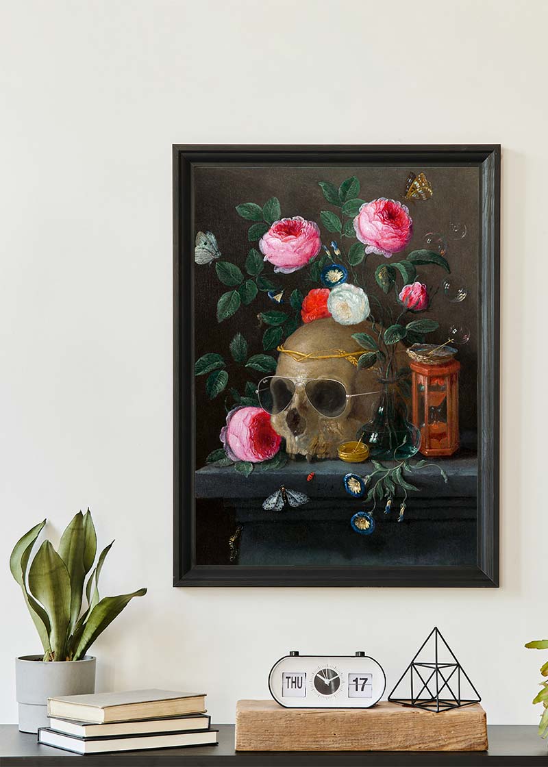 Vanitas Still Life Skull with Sunglasses by Jan Van Kessel Print