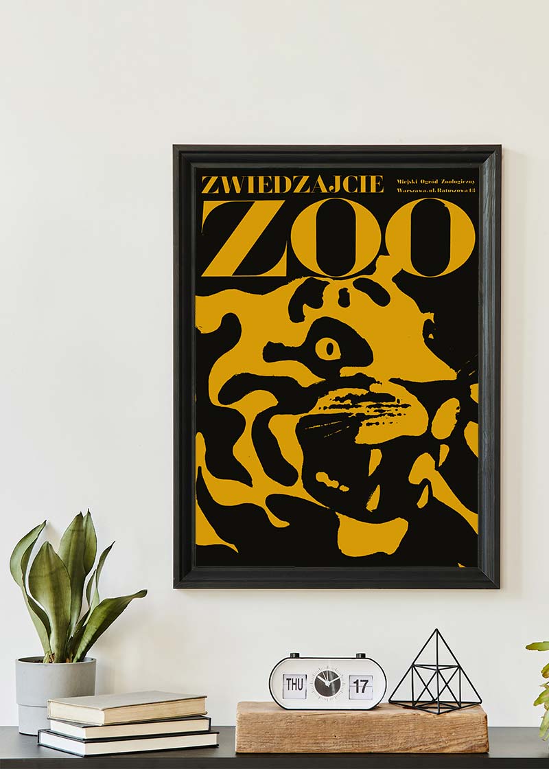 Vintage Warsaw Zoo Tiger Poster
