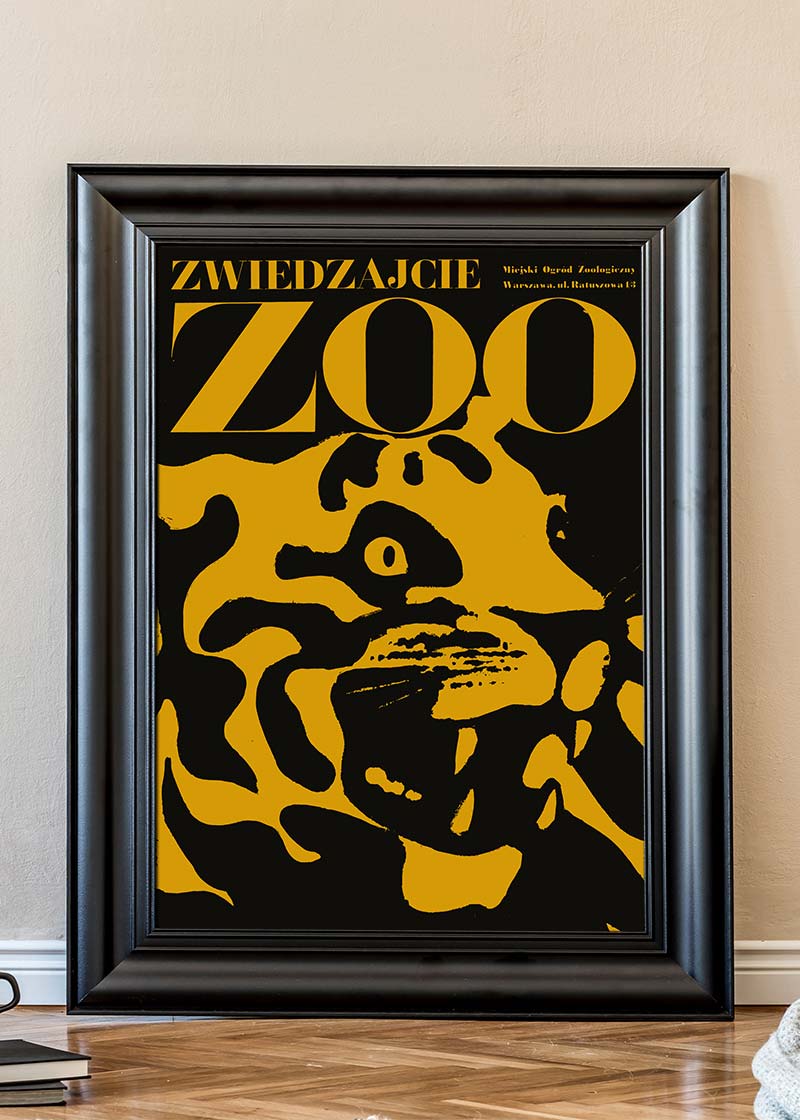 Vintage Warsaw Zoo Tiger Poster