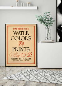 Watercolours and Prints Exhibition Poster Boston
