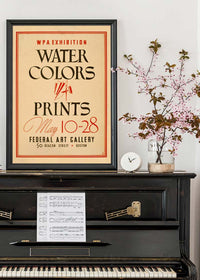 Watercolours and Prints Exhibition Poster Boston