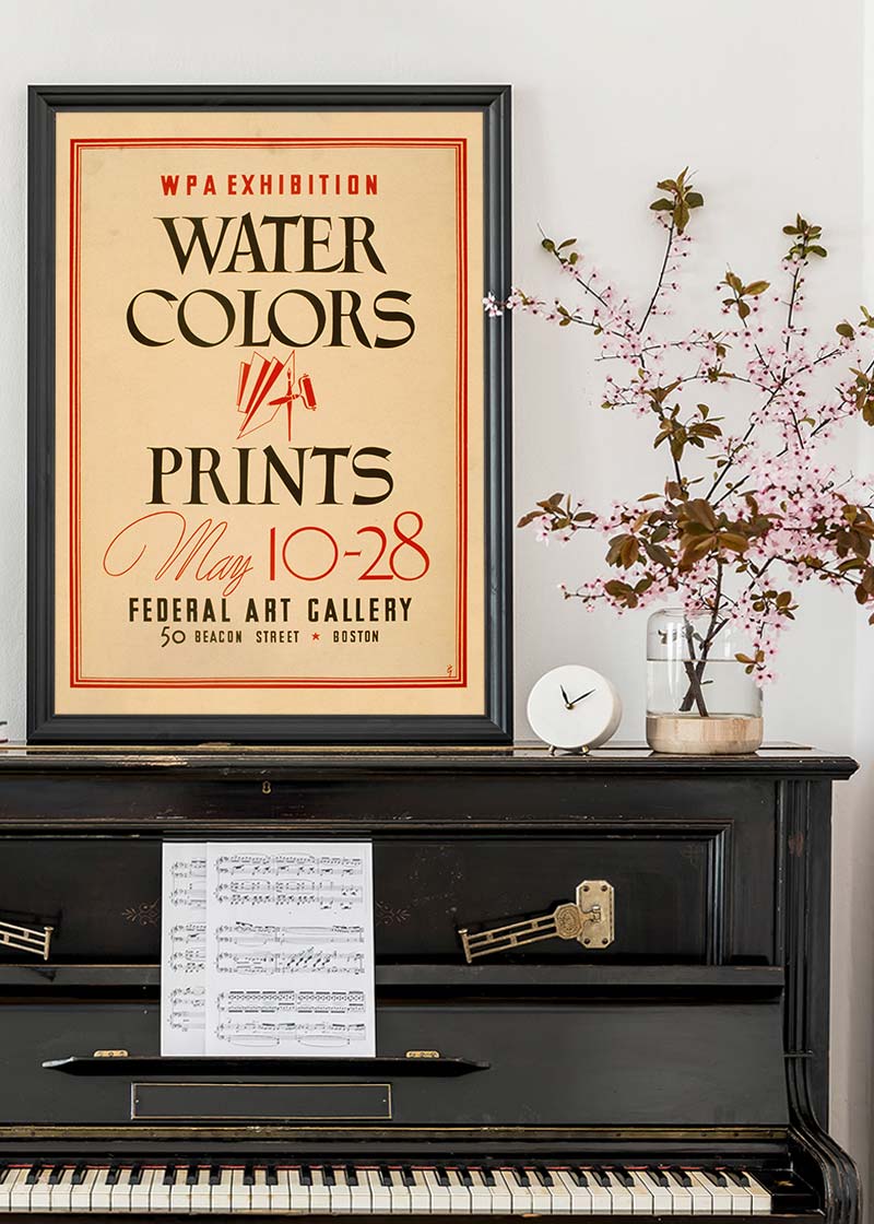 Watercolours and Prints Exhibition Poster Boston