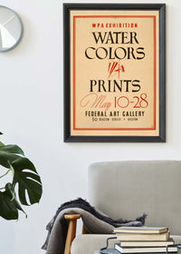 Watercolours and Prints Exhibition Poster Boston